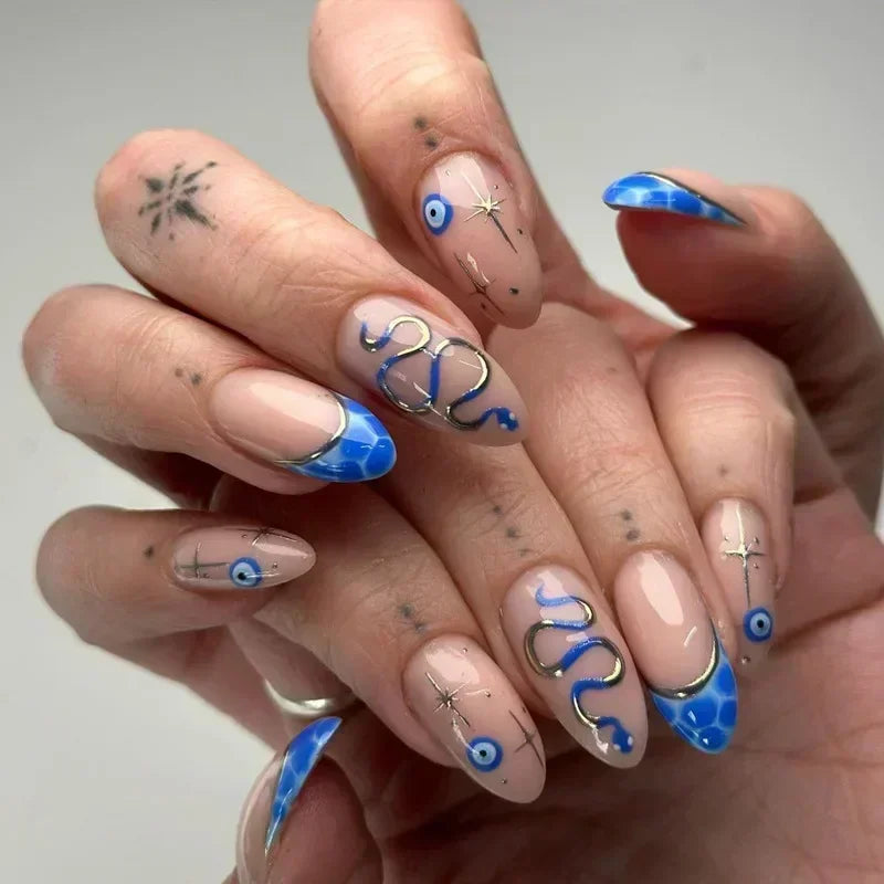 Luxury Press-On Nails Set – French Manicure, Short Square, 24pcsails Tips Art