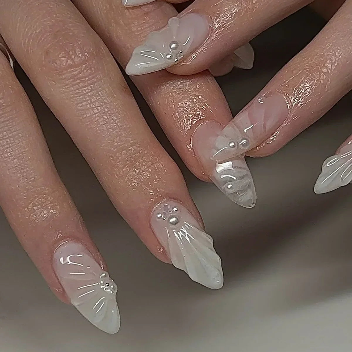 Luxury Press-On Nails Set – French Manicure, Short Square, 24pcsails Tips Art