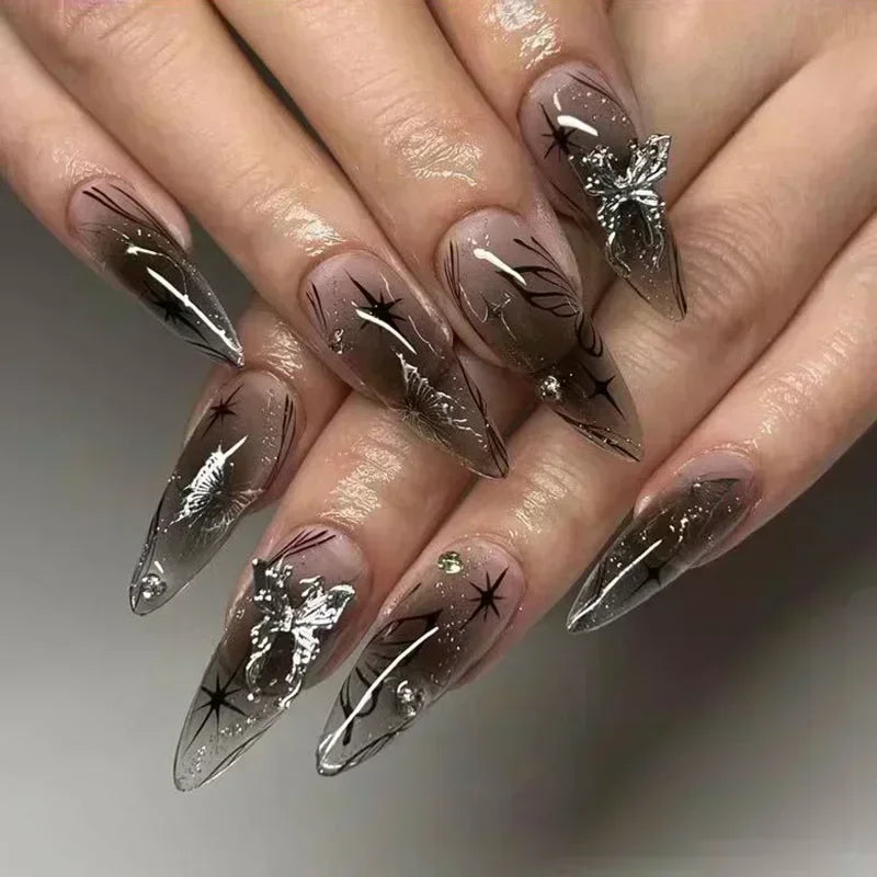 Luxury Press-On Nails Set – French Manicure, Short Square, 24pcsails Tips Art