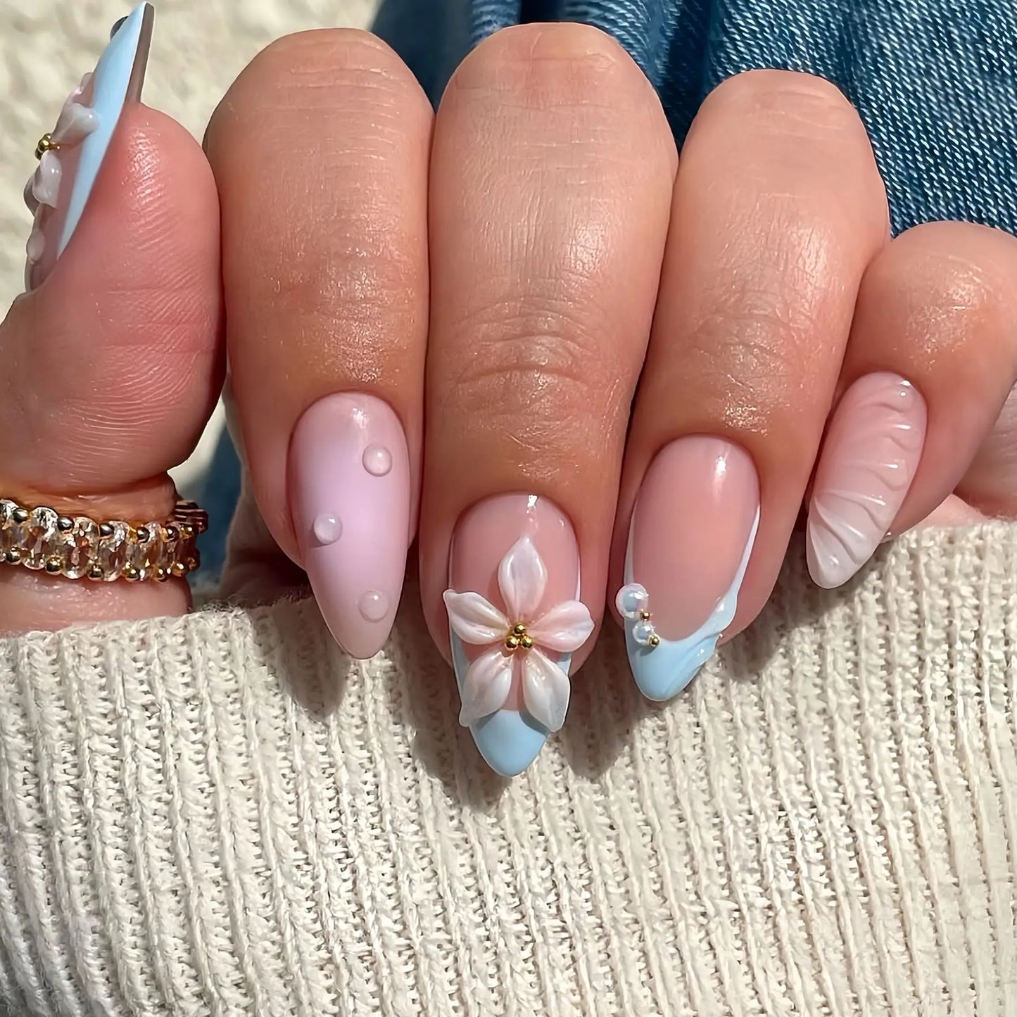 Luxury Press-On Nails Set – French Manicure, Short Square, 24pcsails Tips Art