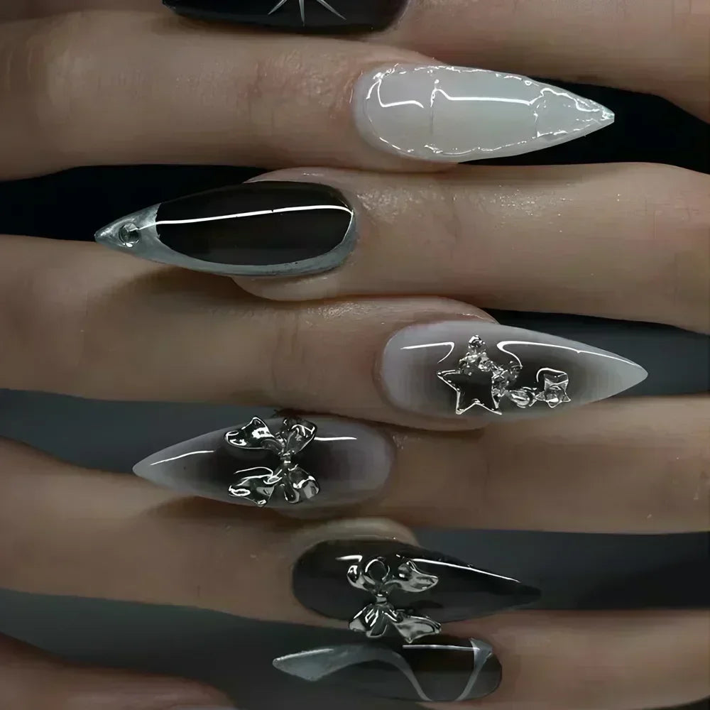 Luxury Press-On Nails Set – French Manicure, Short Square, 24pcsails Tips Art