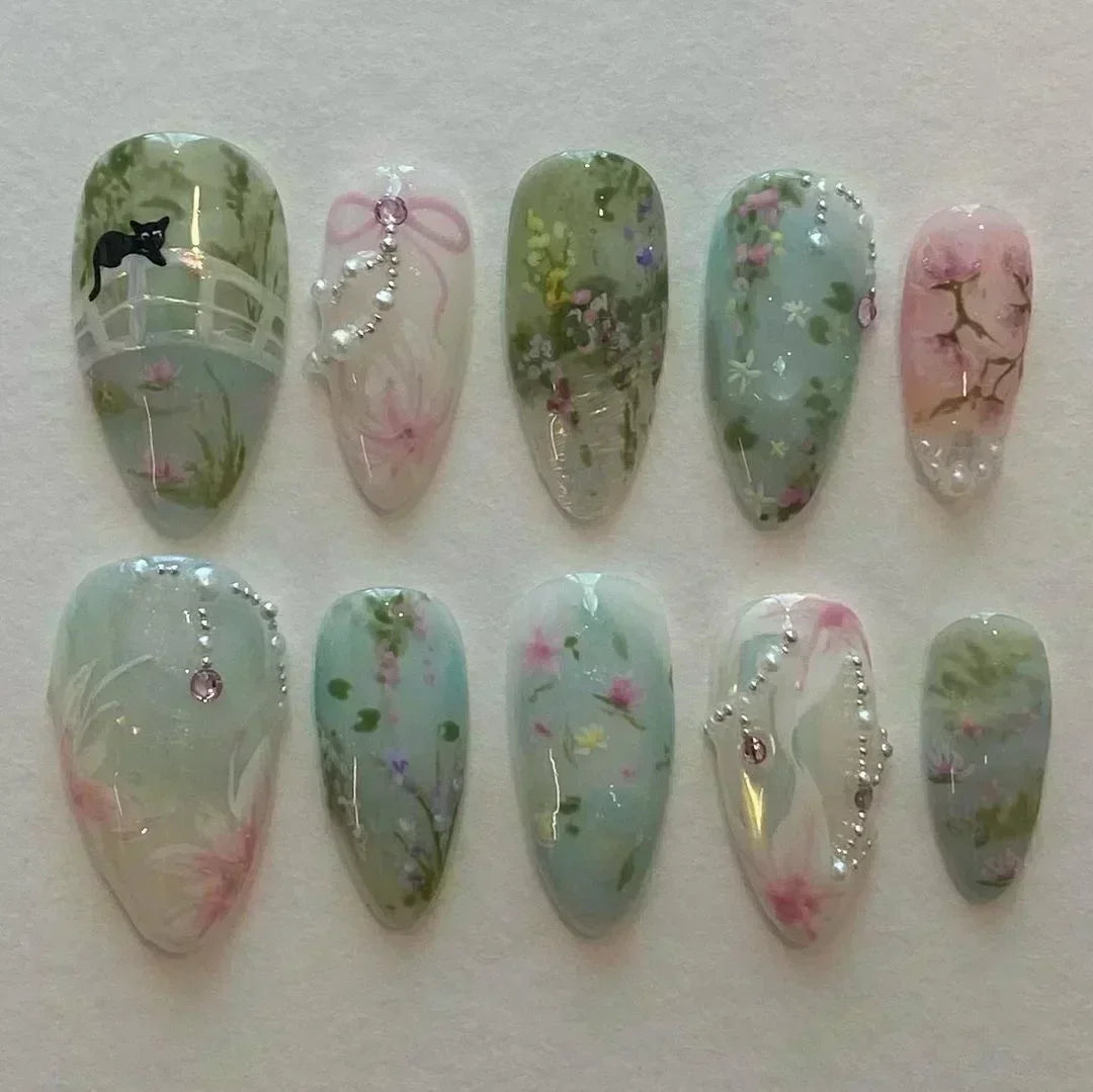Luxury Press-On Nails Set – French Manicure, Short Square, 24pcsails Tips Art