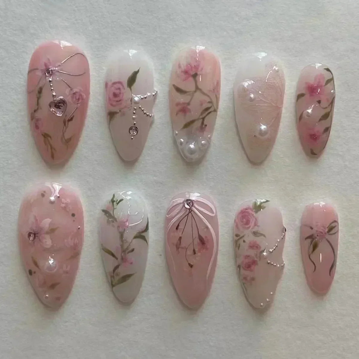 Luxury Press-On Nails Set – French Manicure, Short Square, 24pcsails Tips Art