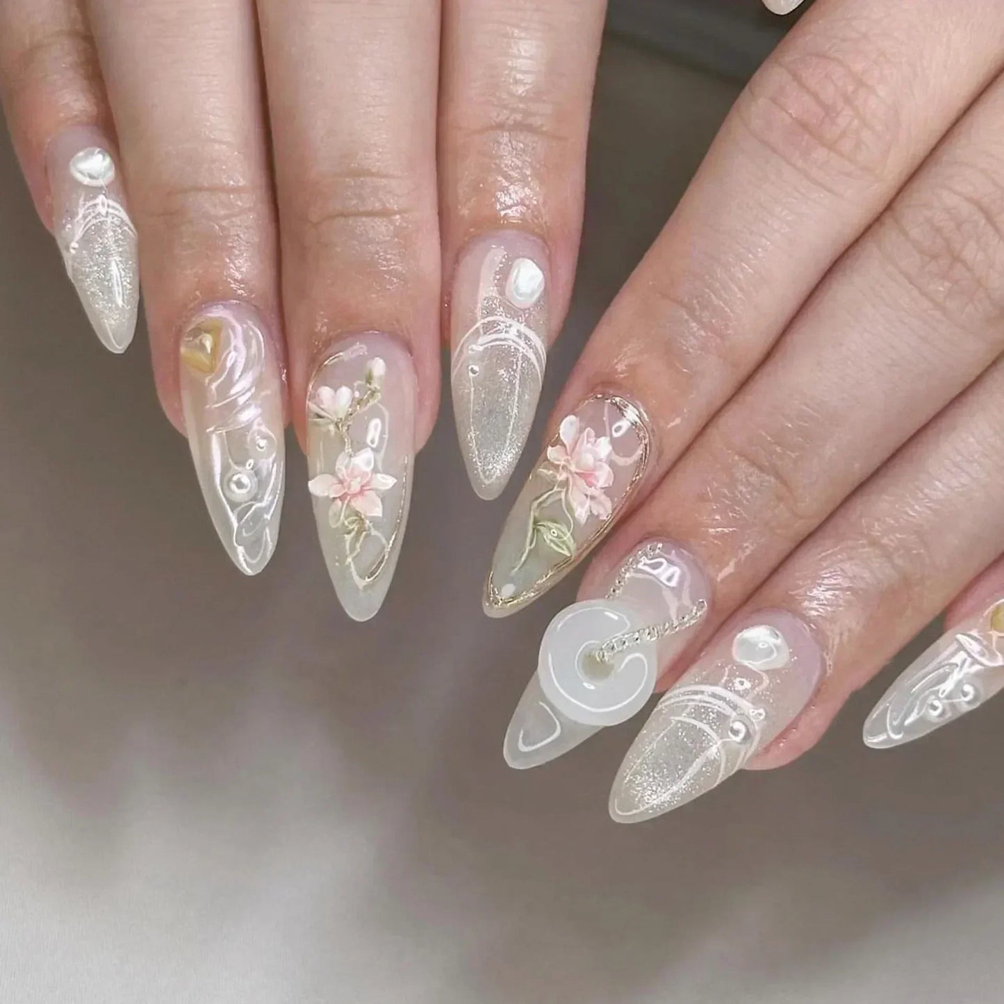 Luxury Press-On Nails Set – French Manicure, Short Square, 24pcsails Tips Art