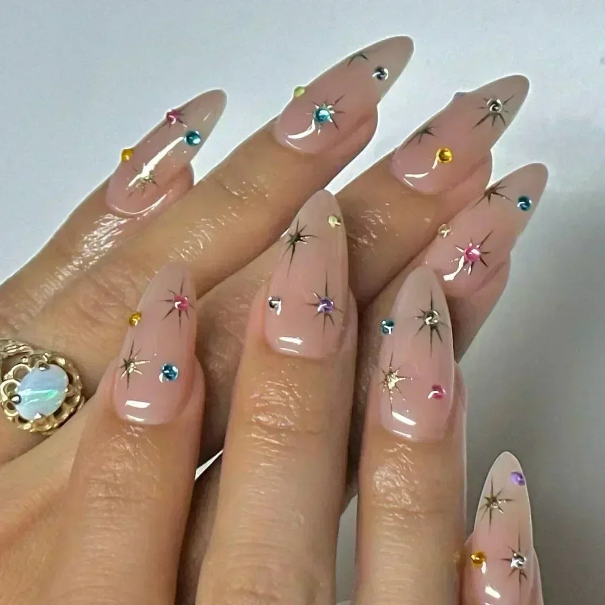 Luxury Press-On Nails Set – French Manicure, Short Square, 24pcsails Tips Art