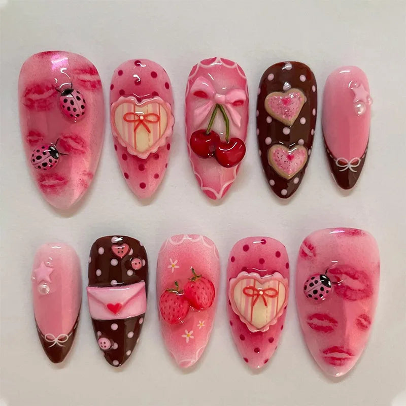 Luxury Press-On Nails Set – French Manicure, Short Square, 24pcsails Tips Art